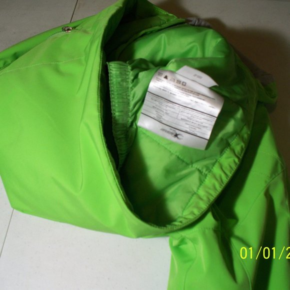 Girls Lime Green Spyder Ski Jacket Sz 14  BB1 - Picture 8 of 8
